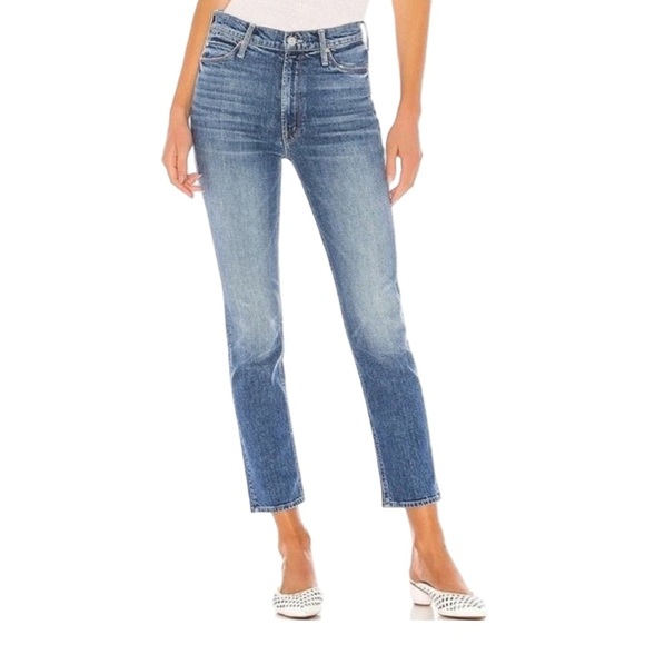 MOTHER The Dazzler Cowboys Don't Cry Medium Blue Distressed Pockets Hem Size 26 - Picture 1 of 13